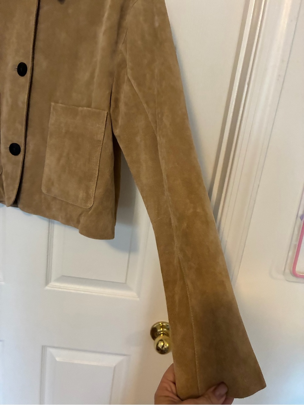 NWT BLANKNYC Anthropologie Cropped Genuine Suede Jacket Large - Picture 5 of 11